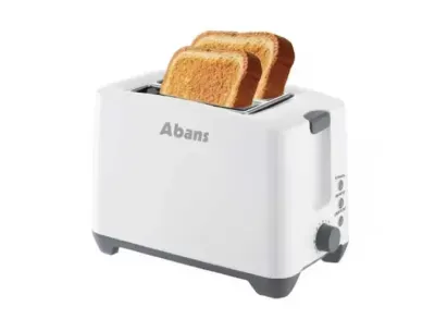 Abans 2 Slice Pop Up Toaster White - FT2001B-T-BW
