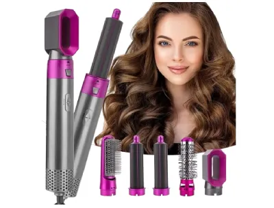 Hot Air Brush Styler and Hair Dryer Comb (5 in 1)
