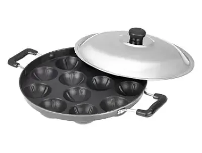 Orange Round Handle Appam - 12 Cavity Pan