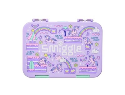 Smiggle Rainbow Unicorn Design Kids Lunch Box - Purple