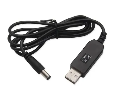 USB to DC Power Cable 5V to 12V DC Power Converter Router Cable Module (5.5x2.1mm)
