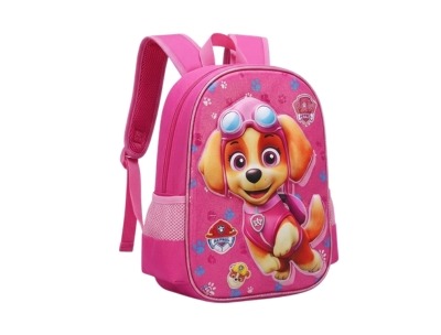 3D Kids Preschool Bag - Single Pocket - Paw Patrol Pink (12H x 10L x 5W)