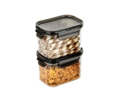 Modular Airtight Food Storage Container Set (2PCS 700ml) – BPA Free Kitchen Storage Box