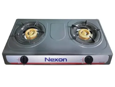 Nexon Nonstick Two Cosmo Burner Gas Cooker (Black)