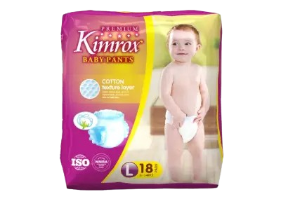 Kimrox Baby Diapers pant Large - 18Pcs