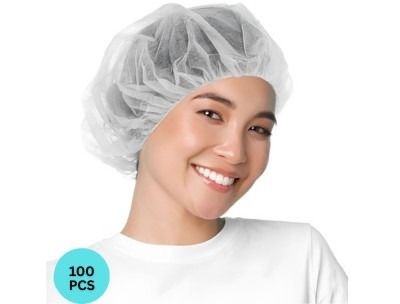 Surgical Head Cap 100 Pcs Pack - White
