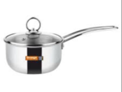 Orange Triply Stainless Steel Sauce Pan (16 cm)