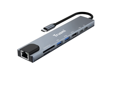 Type-C to USB 3.0 * 2+Type-C * 2+HDMI+RJ45+SD/TF PD100W Docking Station