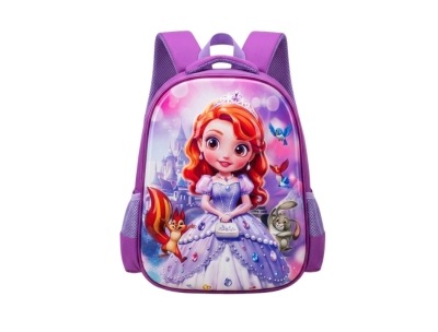 3D Kids Preschool Bag - Single Pocket - Sofia (12H x 10L x 5W)