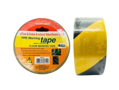 High Power Floor Marking Tape - Black and Yellow - 48mm X 33M - HP0312