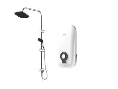 Joven Hot Water Heater 5.5kW - Rain Shower - White - (With Pressure Pump)
