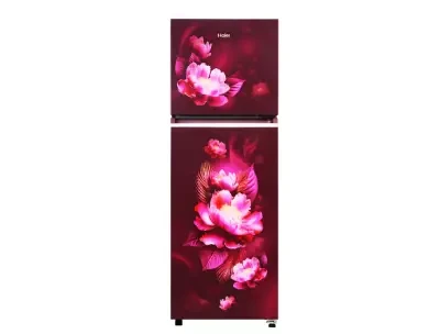Haier 240L No Frost Double Door Non-Inverter Refrigerator - Red Carnation