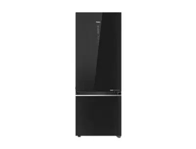 Haier 325L Frost Free Double Door Bottom Freezer Refrigerator - Black Glass