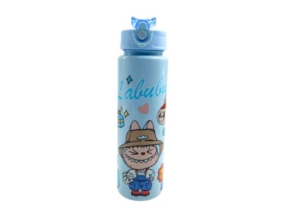 Kids Portable Water Bottle Labubu Design - Blue - 750ml