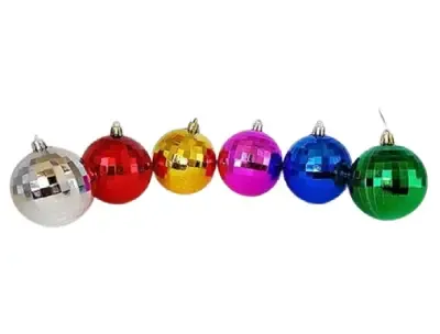 Decorative Multicolour Christmas Balls (4 cm) - 6 Pcs