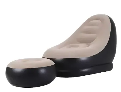 Inflatable Lounge Chair with Air Pump & Footrest Ottoman