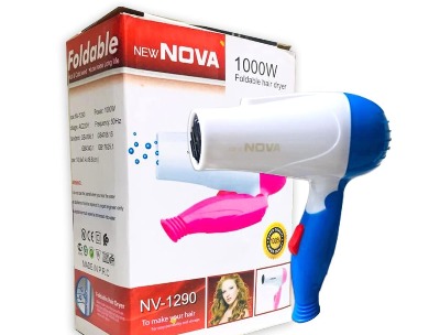 Nova Professional Electric Foldable Hair Dryer with 2 Speed Control - 1000 Watts