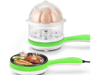 2 In 1 Mini Electric Frying Pan and Egg Boiler