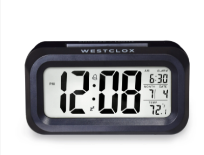 Digital Alarm Clock with LED Backlight and Easy-to-Read LCD Display