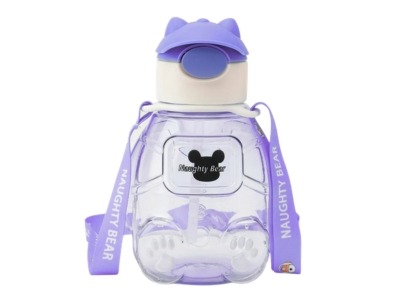 Naughty Bear Kids Water Bottle with Strap -650ml - Purple