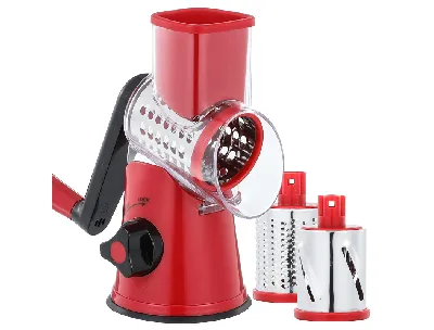 Tabletop Manual Rotary Drum Grater & Vegetable Slicer