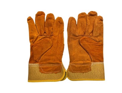 SafetySure Leather Heat Resistant Gloves Pair - Palm Size