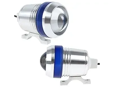 Autofy U3 Chrome Projector Universal Fog Light for All Bikes (15W, White Light, Single Unit)