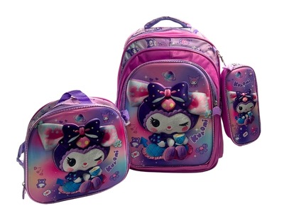 3 in 1 Trolley Bag without Trolley - Kuromi Drink (17H x 13L x 7.5W)