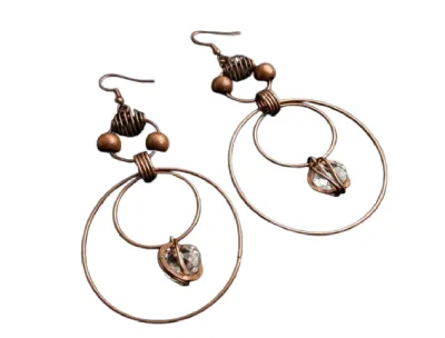 Elegant and Stylish Bronze Wire Earrings