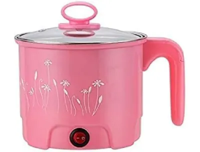 Electric Multi Cooker Kettle 1.5L RC0003 with Glass Lid - Pink
