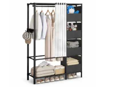 Portable Wardrobe with 4 Storage Closet