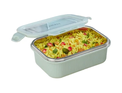 Borosil Larah Freshbyte Rectangular Lunch Box 400ML