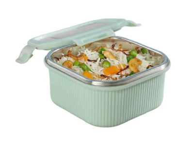 Borosil Larah Freshbyte Square Container with Lid 250ml
