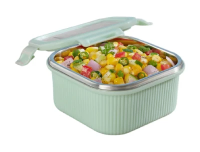 Borosil Larah Freshbyte Square Container with Lid 400ml