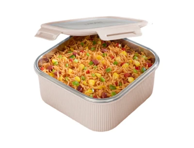 Borosil Larah Freshbyte Square Container with Lid 1600ml