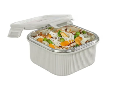 Borosil Larah Freshbyte Square Container with Lid 250ml