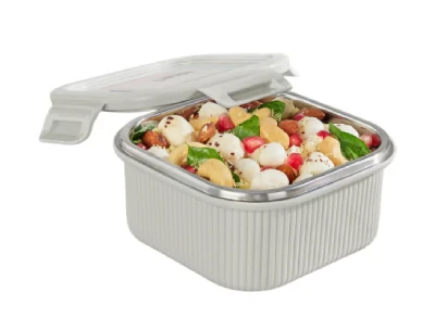 Borosil Larah Freshbyte Square Container with Lid 400ml