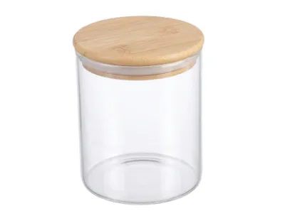 Mini Wooden Lid Glass Jar Storage (10×8 cm)