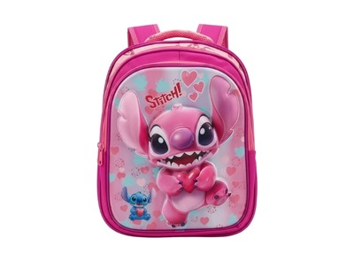 3D Kids School Backpack - Stitch Love - Large (17H x 13L x 7W)