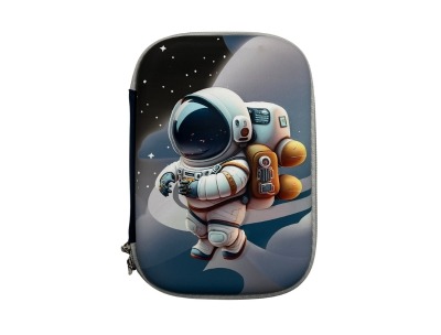 3D Kids Pencil Case - Large - Astronut Black