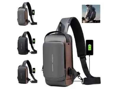 USB Charging Anti-Theft Sport Sling Bag – Waterproof Crossbody Shoulder Backpack