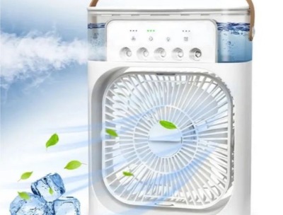3 in 1 Portable Air Cooler Humidifier Mist Fan Mini and Night Light with 3 Speed Modes