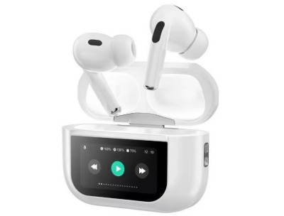 Wireless Ear Pods with ANC, LCD Display & Charging Case with Free Travel Pouch