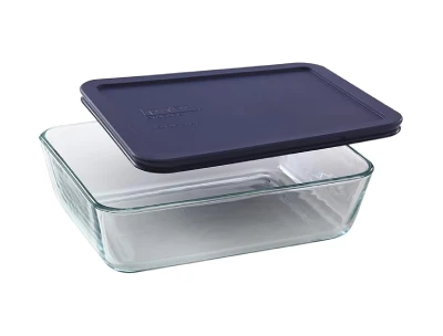 Pyrex Rectangular Glass Food Storage Set - Blue (6 Pcs)