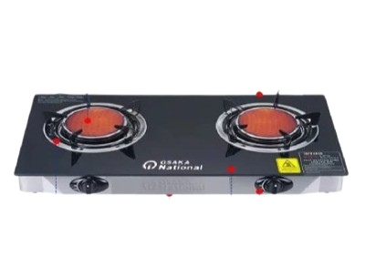 Osaka National Infrared  Double Burner Gas Cooker (Glass Top)