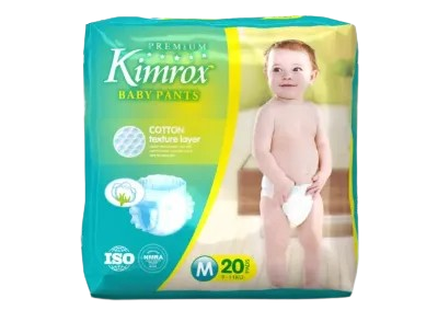 Kimrox Baby Diapers pant (Medium) - 20Pcs