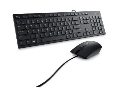 USB Wired Optical Mouse and Keyboard Combo - Jet Black