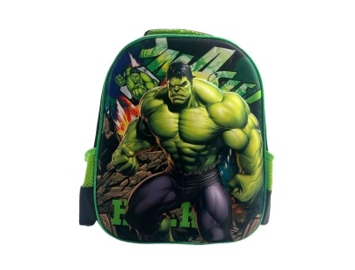 3D Kids Preschool Bag - Single Pocket - Hulk (12H x 10L x 5W)