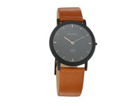 TITAN Edge Black Dial Leather Strap Men’s Watch - 1595NL03