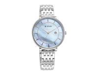 Titan Workwear Blue Dial Analog with Date Stainless Steel Strap Women's Watch